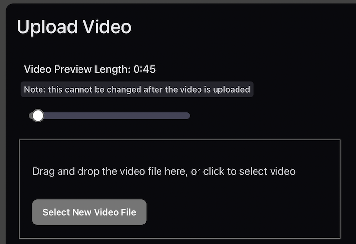 Upload Video Screenshot