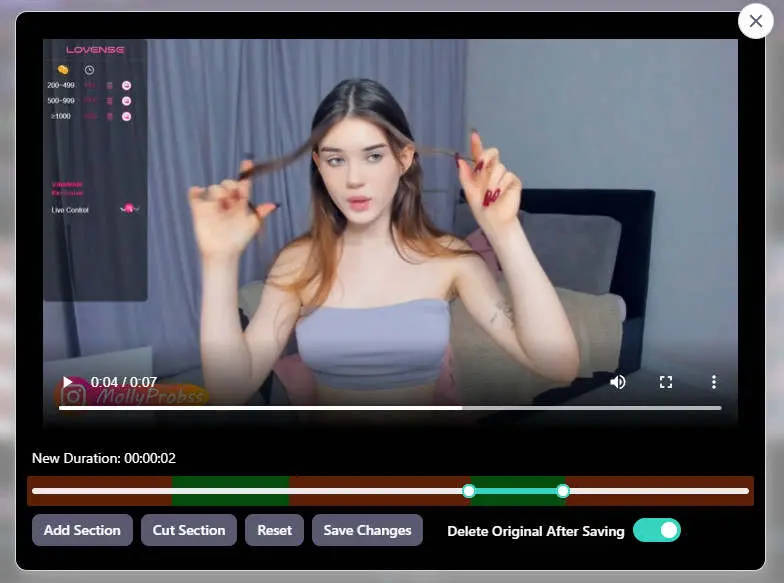CaptureGem edit video feature for trimming and managing recordings